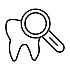 Dental Checkup Vector Line Icon Design