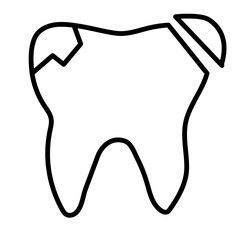 Dental Filling Vector Line Icon Design