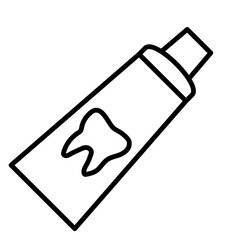 Toothpaste Vector Line Icon Design
