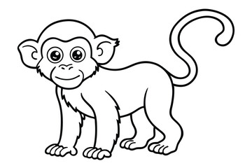 Monkey outline vector illustration and ready for print.