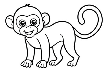 Monkey outline vector illustration and ready for print.