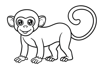 Monkey outline vector illustration and ready for print.