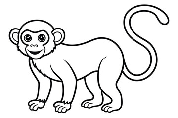 Monkey outline vector illustration and ready for print.