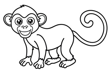 Obraz premium Monkey outline vector illustration and ready for print.