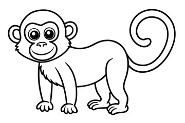 Monkey outline vector illustration and ready for print.