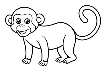 Monkey outline vector illustration and ready for print.