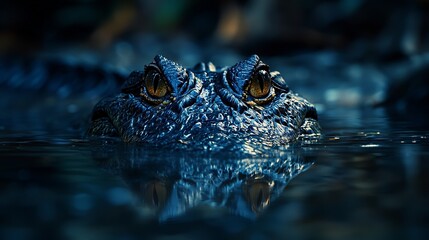 Obraz premium Close-Up of a Crocodile Emerging from Water in Natural Habitat