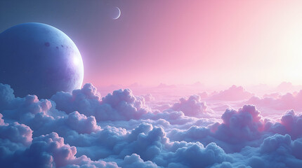 Obraz premium Explore our flat minimalist wallpaper design showcasing sleek abstract visuals with vibrant cosmic gradients, perfect for corporate branding in advanced exoplanetary research.