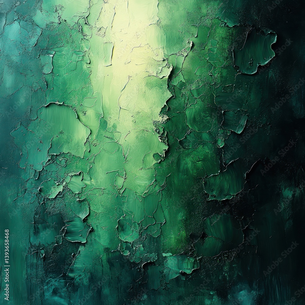 Poster Gradient Green Abstract Background Design with Soft Brush Strokes Vintage Texture Grunge for Spring and Summer