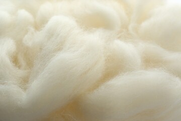 Soft white wool texture as background, closeup