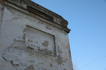 Exterior of damaged house after strong earthquake