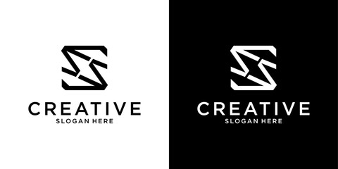 SS or S initial letter logo design vector