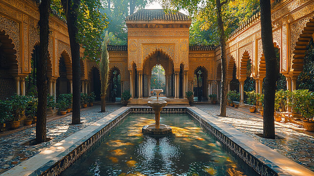 Seville Courtyard Garden Sunlight