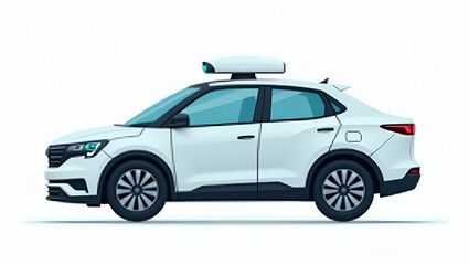Fototapeta premium Flat Advanced AI powered smart cars feature autonomous driving intelligent connectivity modern automotive design integrated digital mobility cutting edge technology captured in premium stock imagery i