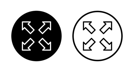 Fullscreen Icon logo design. Expand to full screen sign and symbol. Arrows symbol