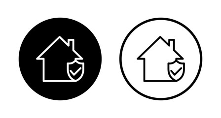 home insurance icon logo design. home protection sign and symbol