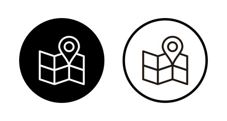 Maps and pin icon logo design. location sign and symbol. geo locate, pointer icon.