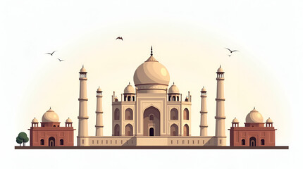 Naklejka premium Explore our flat high-resolution photostock image that captures historic independence through timeless monuments and dynamic representations of national freedom in a refined artistic style.