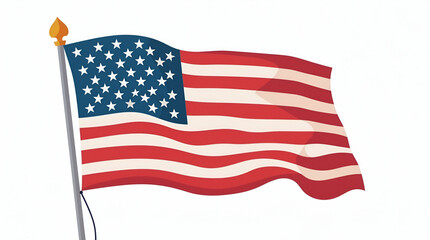 Fototapeta premium Explore our flat high-resolution photostock image of the American flag, showcasing bold colors and contemporary design, symbolizing national unity.