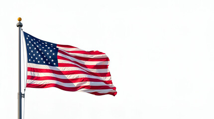 Obraz premium Vividly Illustrated Flat American Flags in Motion: A Cute Vector Design Evoking Patriotism and National Pride in a Dynamic Outdoor Setting