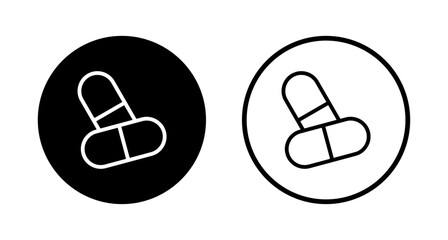 Pills icon logo design. capsule icon. Drug sign and symbol