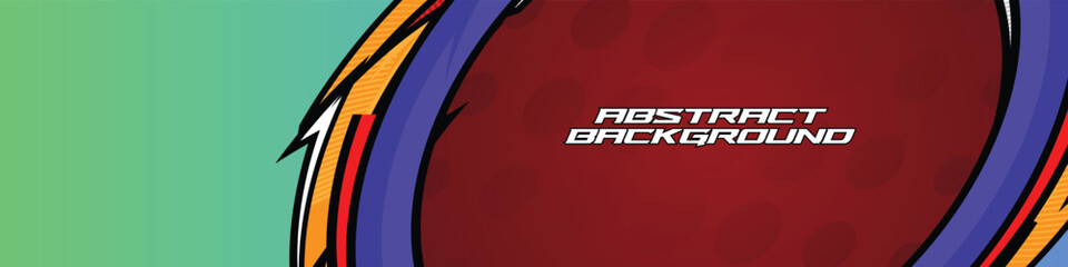 High-energy racing banner vector with vibrant neon colors and dynamic abstract lines. Ideal for gamers, streamers, and e-sports themes.  
