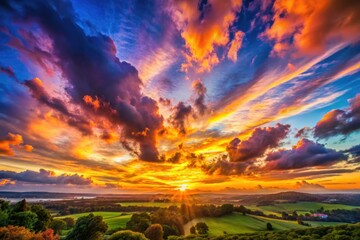 Obraz premium Cinematic sunrise timelapse captures dawn's vibrant sky. A breathtaking spectacle.