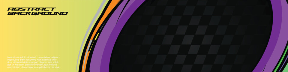 High-energy racing banner vector with vibrant neon colors and dynamic abstract lines. Ideal for gamers, streamers, and e-sports themes.  
