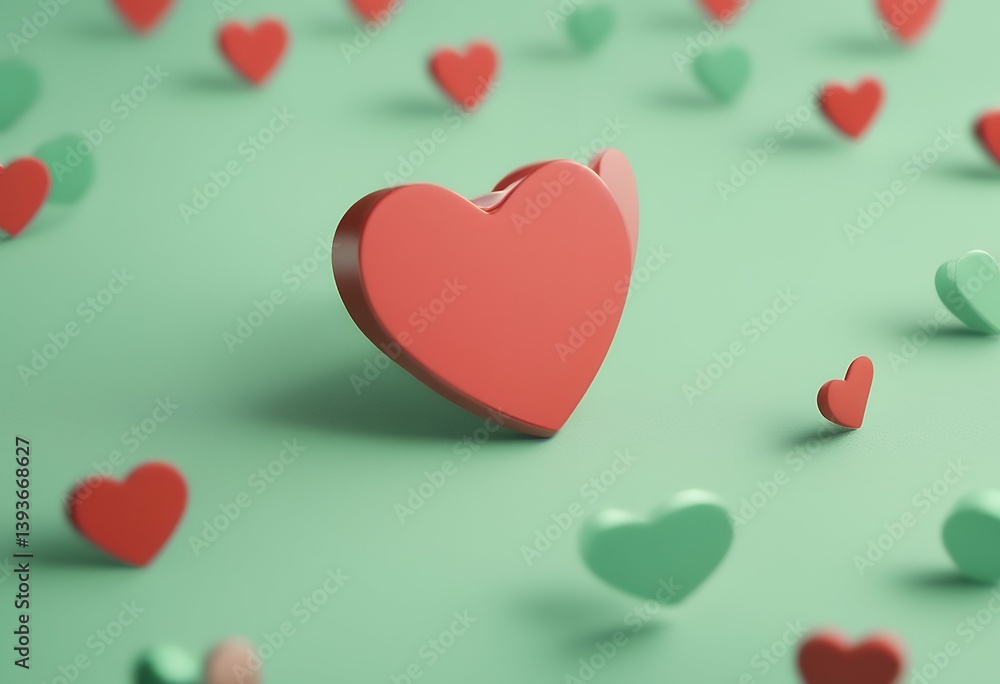 Poster different from red light rendering others social background heart pop wall color creative one idea m