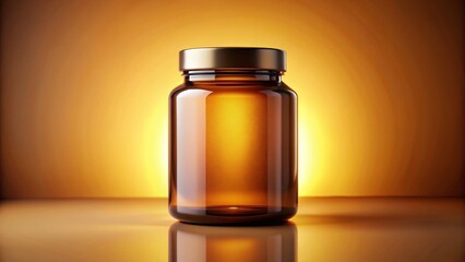 Empty Brown Medicine Jar Silhouette with Blank Label Versatile Design Element for Pharmaceutical Healthcare or