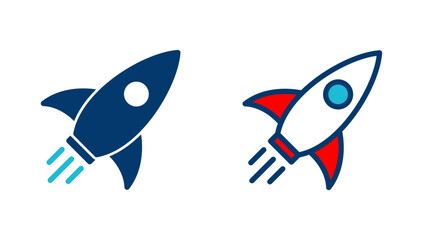 Rocket icon vector isolated on white background. Start Up Concept Symbol. Startup icon