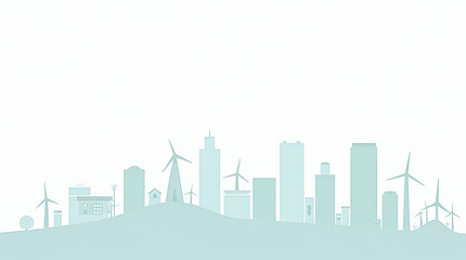 Fototapeta premium Minimalist Abstract Wallpaper Design: Sustainable Urban Energy Inspiration with Space for Annotations on Smart Grid Solutions and Renewable Integration in Metropolitan Infrastructures