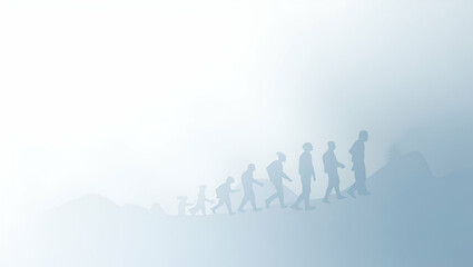 Fototapeta premium Elegant Gradient Background for Evolutionary Genetics Presentations: A Simple Flat Vector Design for Academic and Professional Use