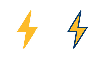 Lightning icon vector isolated on white background. Bolt icon vector. Energy and thunder electric icon