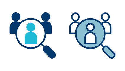 Hiring icon vector isolated on white background. Human resources concept. Recruitment. Search job vacancy icon. Hire. Find people icon