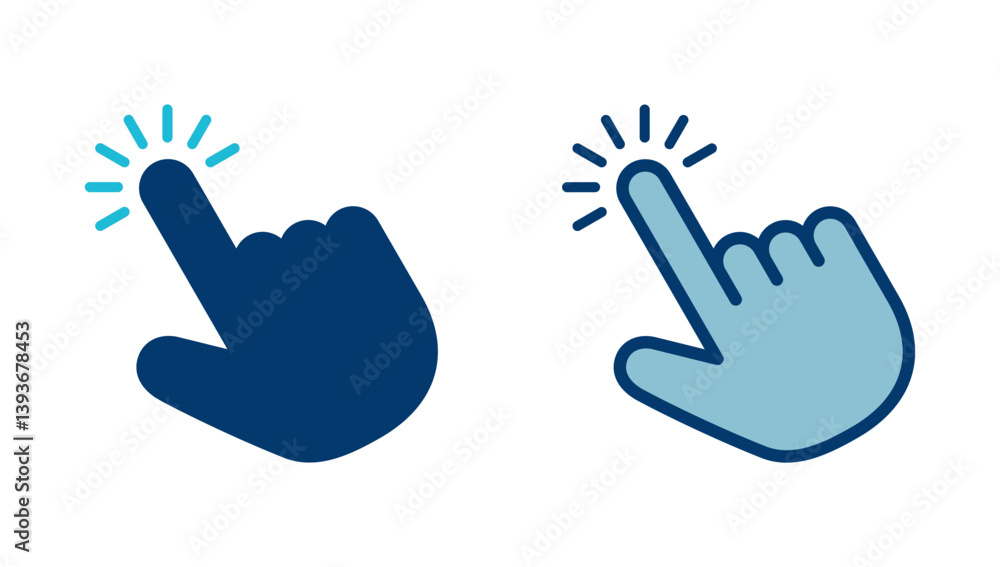 Poster hand cursor icon vector isolated on white background. hand click icon. finger pointer vector
