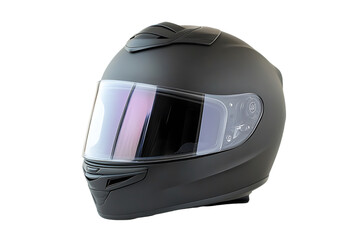 Matte Black Motorcycle Helmet with Iridium Visor, Studio Shot