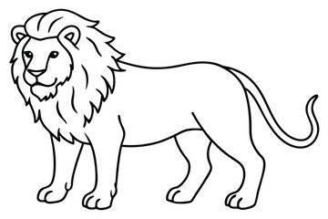 Lion outline vector illustration and ready for print.