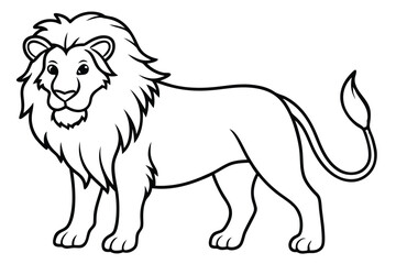 Lion outline vector illustration and ready for print.