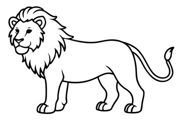 Lion outline vector illustration and ready for print.