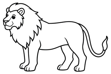Lion outline vector illustration and ready for print.
