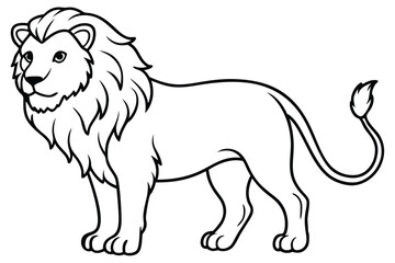Lion outline vector illustration and ready for print.