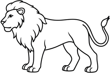 Lion outline vector illustration and ready for print.