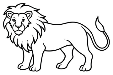 Lion outline vector illustration and ready for print.