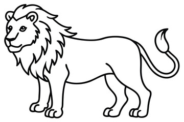 Lion outline vector illustration and ready for print.
