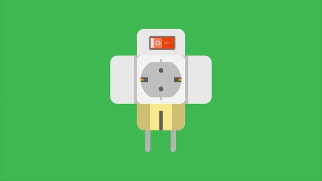 Animated video of goal socket with many electrical on and off holes. Electric socket Concept. Full length animation illustration. High quality&nbsp;4k&nbsp;footage