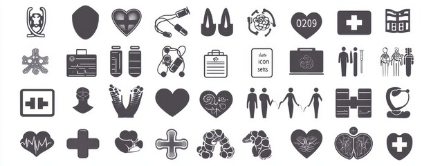 Obraz premium Medical Icons Set - Healthcare Graphics