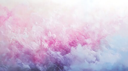 Fototapeta premium A soft and dreamlike abstract background showcasing pastel shades of pink, lavender, and white, evoking a serene and tranquil atmosphere with a gentle cloud-like texture