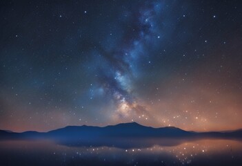 Fototapeta premium galaxy starry background blue sky bright horizontal night cosmic black planet light abstract outer space infinite nature milky way cosmos starlight beautiful science glowing dark universe astrology