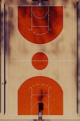 Aerial View of Empty Basketball Court Perfect for Game Strategy Concepts